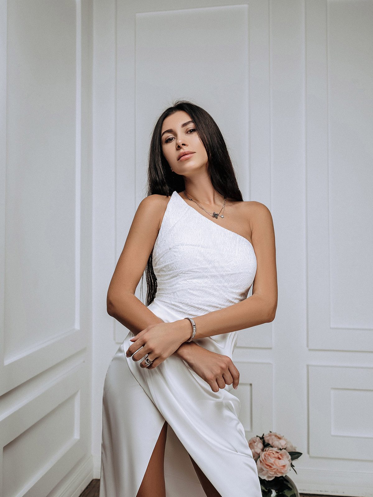 wedding reception white maxi dress
