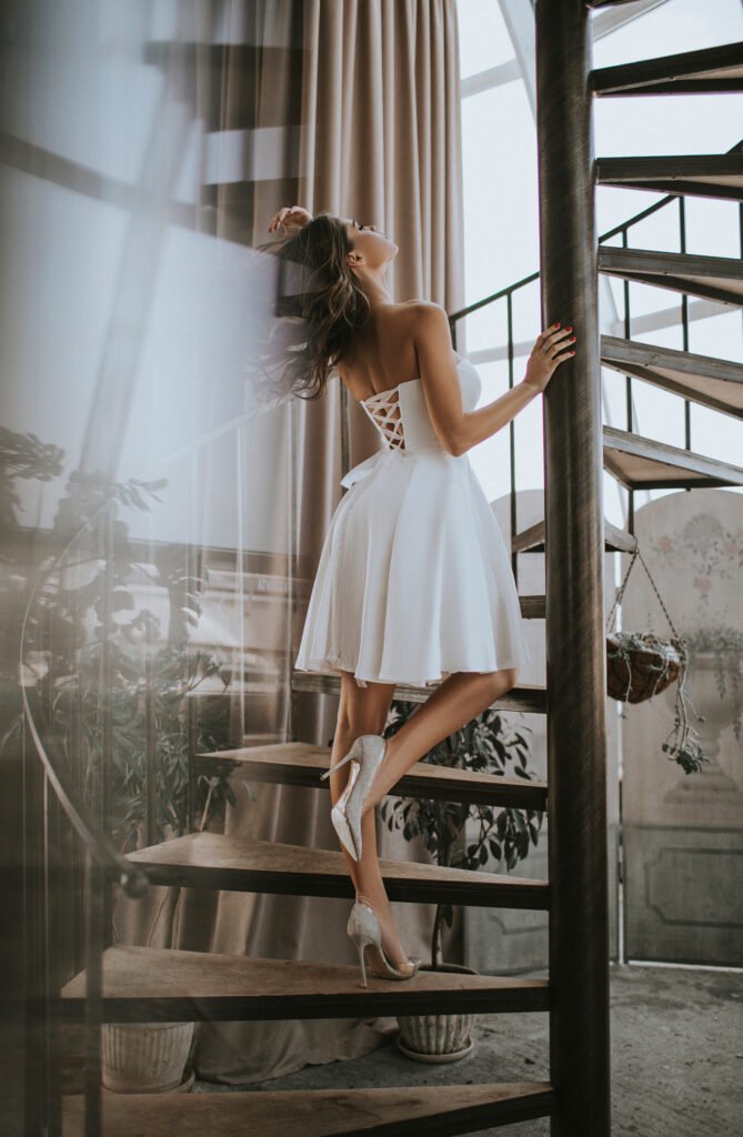 Short Wedding Reception Dress | Handmade Bridal Second Look | GLOWSYOU